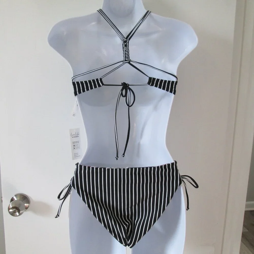 CUPSHE Bikini Set Back Braided Straps with Reversible Bottom Sz S NWT - Picture 10 of 12